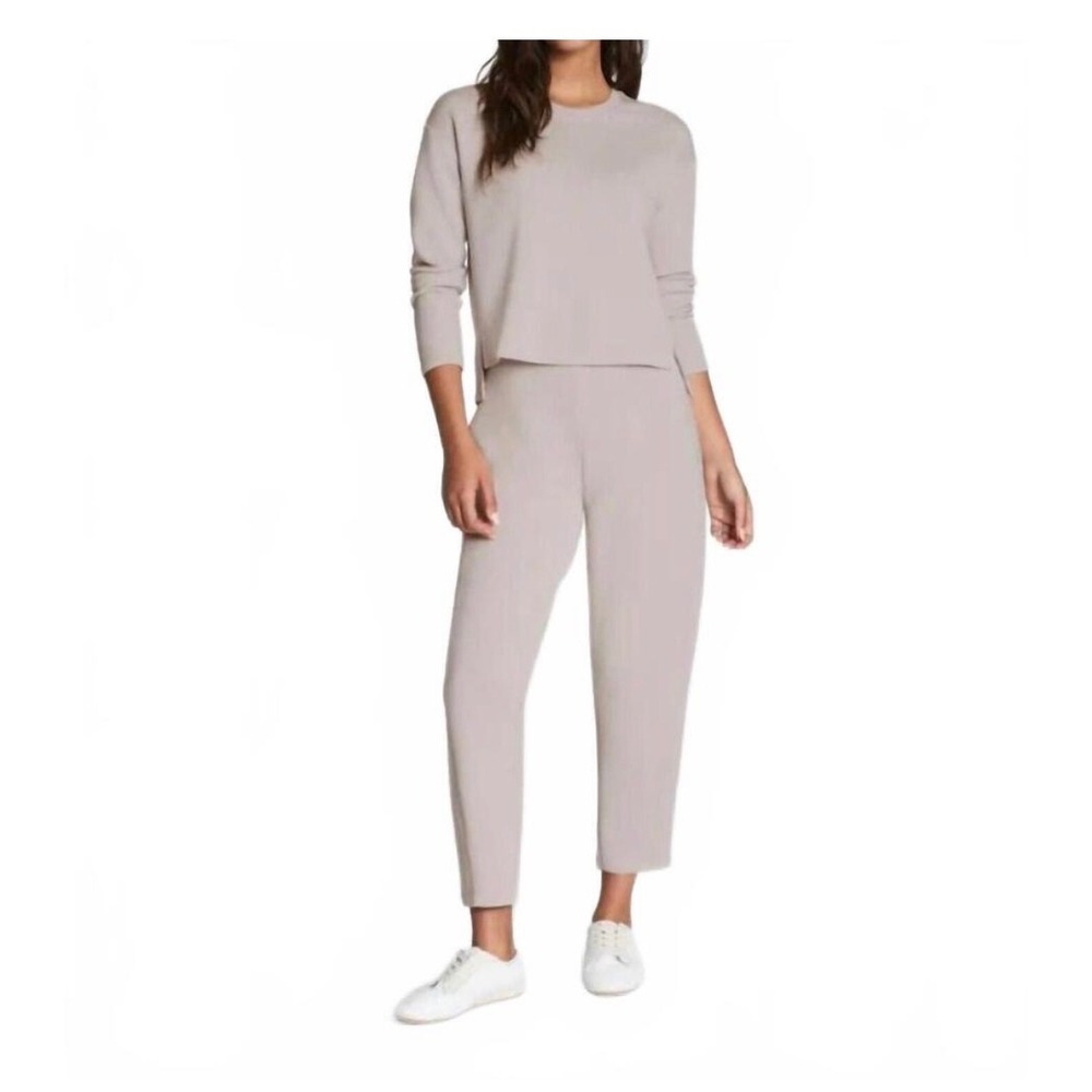 Spanx AirEssentials Barrel Leg Pant French Grey High Rise Pants Women L NWT